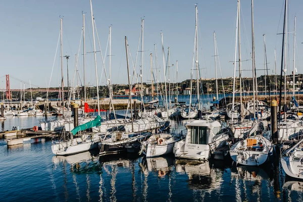 Lizbon Mayıs 2016 Marina Yat Tekne Ile Lisbon Portekiz — Stok fotoğraf