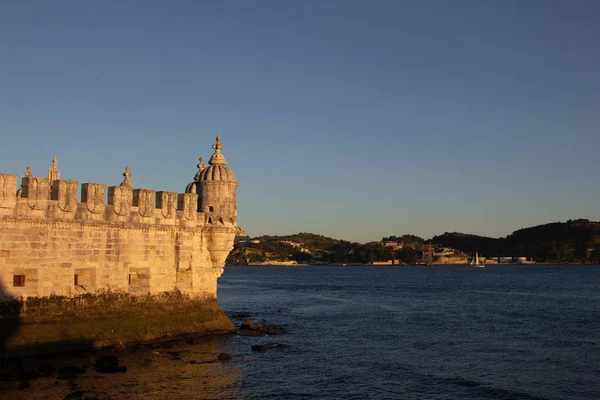 Lisboa Maio 2016 Torre Belém Pôr Sol Lisboa Potugal — Fotografia de Stock