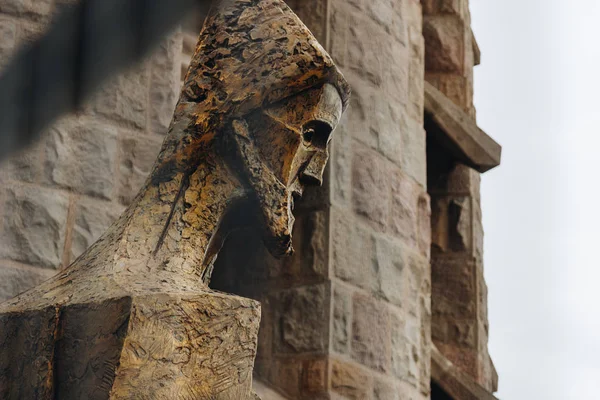 Barcelona Espanha Abril 2016 Detalhe Fachada Sagrada Família Igreja Católica — Fotografia de Stock