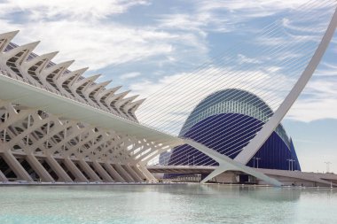 Valencia, İspanya - 26 Nisan 2016: Şehir sanat ve Bilimler Valencia Santiago Calatrava mimar tarafından tasarlanan.
