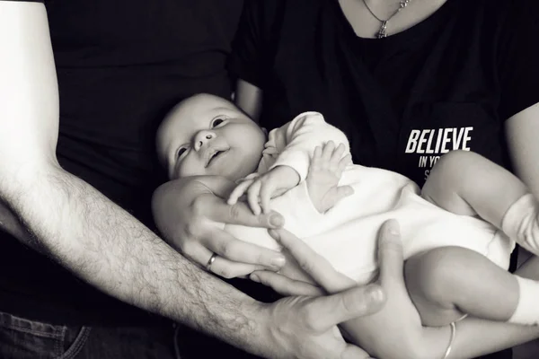 Family with newborn baby — Stock Photo, Image