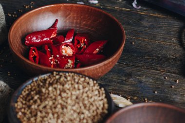 Doğranmış kırmızı acı biber