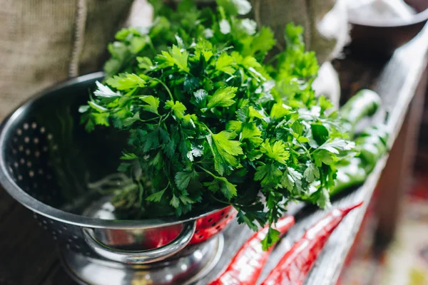 Fresh parsley and cilantro — Stock Photo, Image