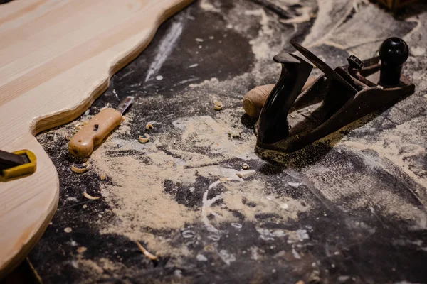 Carpenter tools at the workshop — Stock Photo, Image