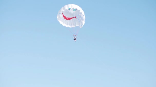 Deux volent dans le ciel en parachute — Video