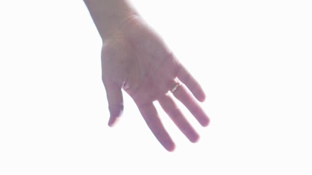 Scceussful. το χέρι με ένα δαχτυλίδι στο δάχτυλο — Αρχείο Βίντεο