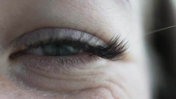 Female eye. Close-up, slo moe — Stock Video
