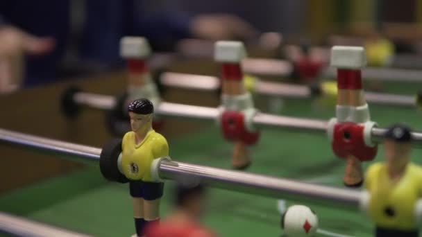 The game of table football. — Stock Video