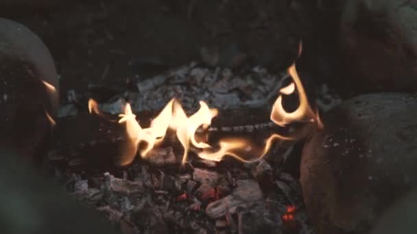 El fuego en el fuego . — Vídeo de stock