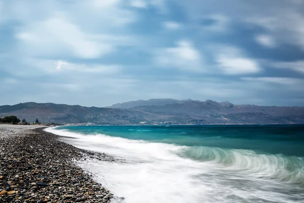 Ocean Beach Turquoise Water Crete Long Explosure — Stock Photo, Image