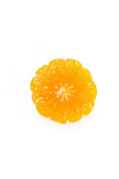 Schnitt Der Mandarine Isoliert Auf Weißem Hintergrund — Stockfoto
