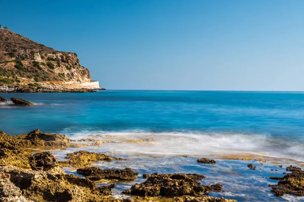 Ocean beach on the Crete long explosure — Stock Photo, Image