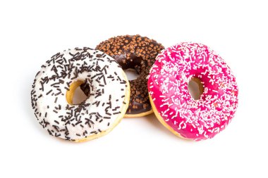 Beyaz arka plan üzerinde izole tatlı çörek