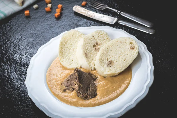 Czech Beef tenderloin and cream sauce — Stock Photo, Image