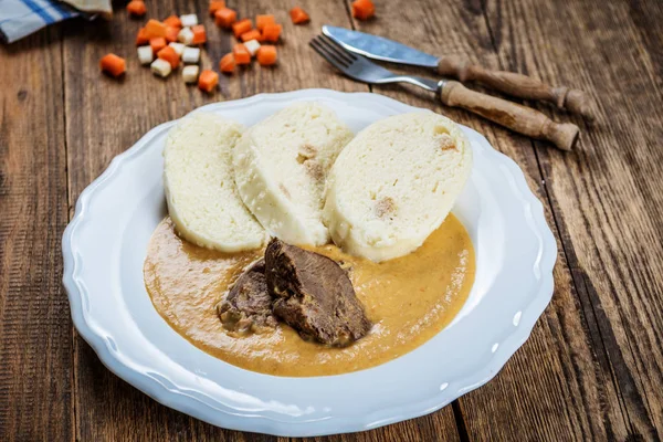 Czech Beef tenderloin and cream sauce — Stock Photo, Image