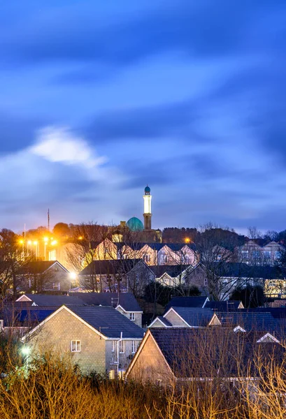 Widok Miasta Nelson Lancashire Nowy Meczet Masjid Brierfield Nelson — Zdjęcie stockowe