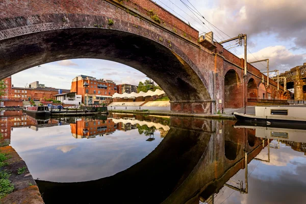 Castlefield Található Dél Nyugati Részén Városközponttól Manchester — Stock Fotó