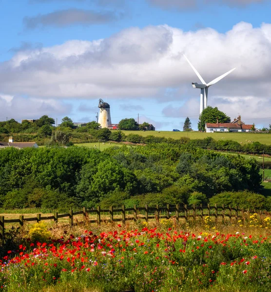 Hermoso Paisaje Hartlepool Una Turbina Instalada Para Generar Electricidad Reino — Foto de Stock