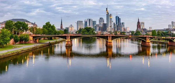 Vista Panorámica Ciudad Frankfurt Hermoso Horizonte — Foto de Stock