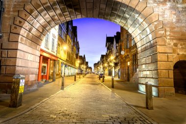 Chester, Cheshire, İngiltere, İngiltere'nin eski şehrinde şehir manzarası