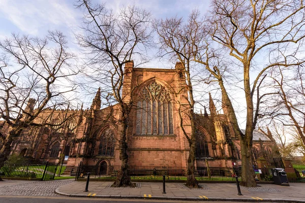 Die Fassade Der Kathedrale Von Chester Chester City — Stockfoto