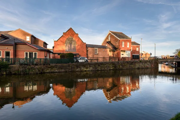 Tükröződés Houes River Dee Chester Egyesült Királyság — Stock Fotó