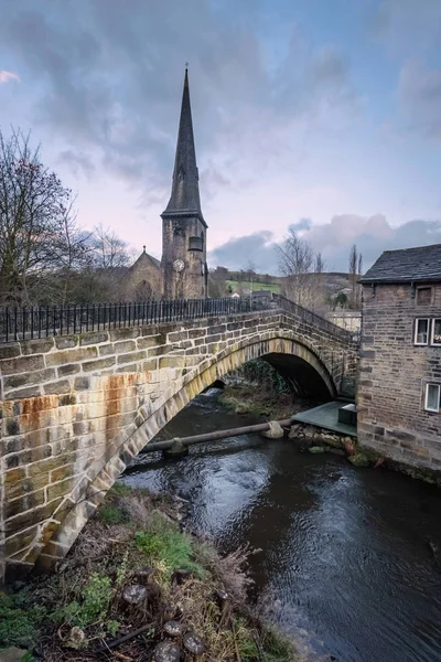 Köprüden Görünüm Ripponden Batı Yorkshire Ingiltere — Stok fotoğraf