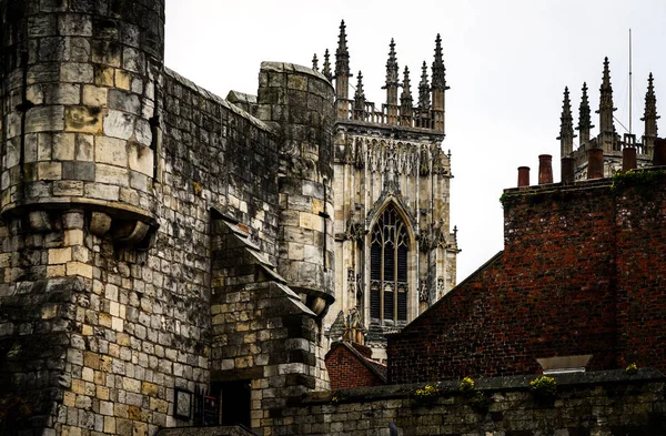 York Minster Katedrála Yorku Která Jedním Předních Příkladů Anglické Gotické — Stock fotografie