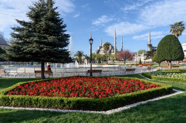 Sultan Mehmet Mosque Garden View Istanbul Turkey clipart
