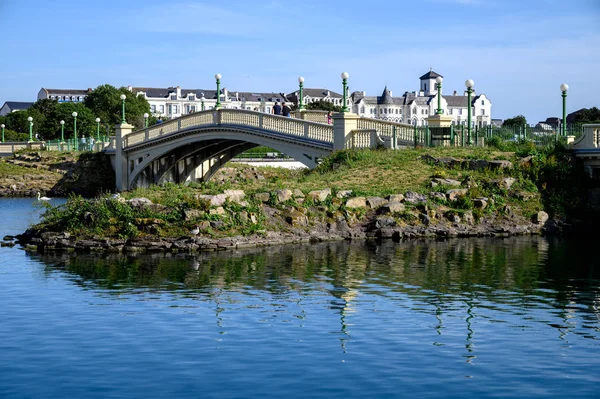 Increíbles Vistas Del Puente Veneciano Puente Blanco Que Atraviesa Lago — Foto de Stock