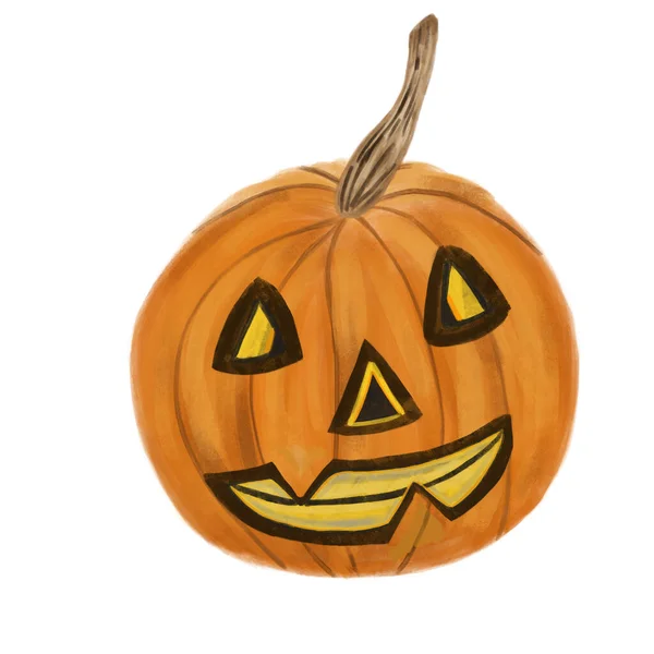 Aquarell Halloween Jack Laterne Isoliert Auf Weißem Hintergrund Halloween Symbol — Stockfoto