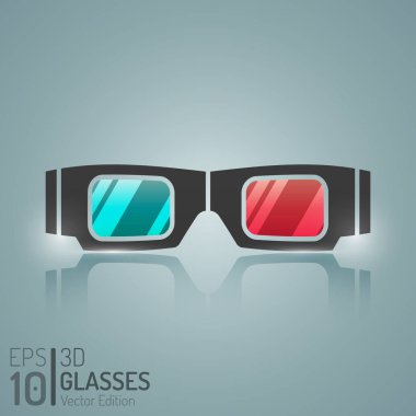 Sinema 3D gözlük Tasarla. Vektör öğeleri. Yaratıcı 3d gözlük illüstrasyon. Eps10