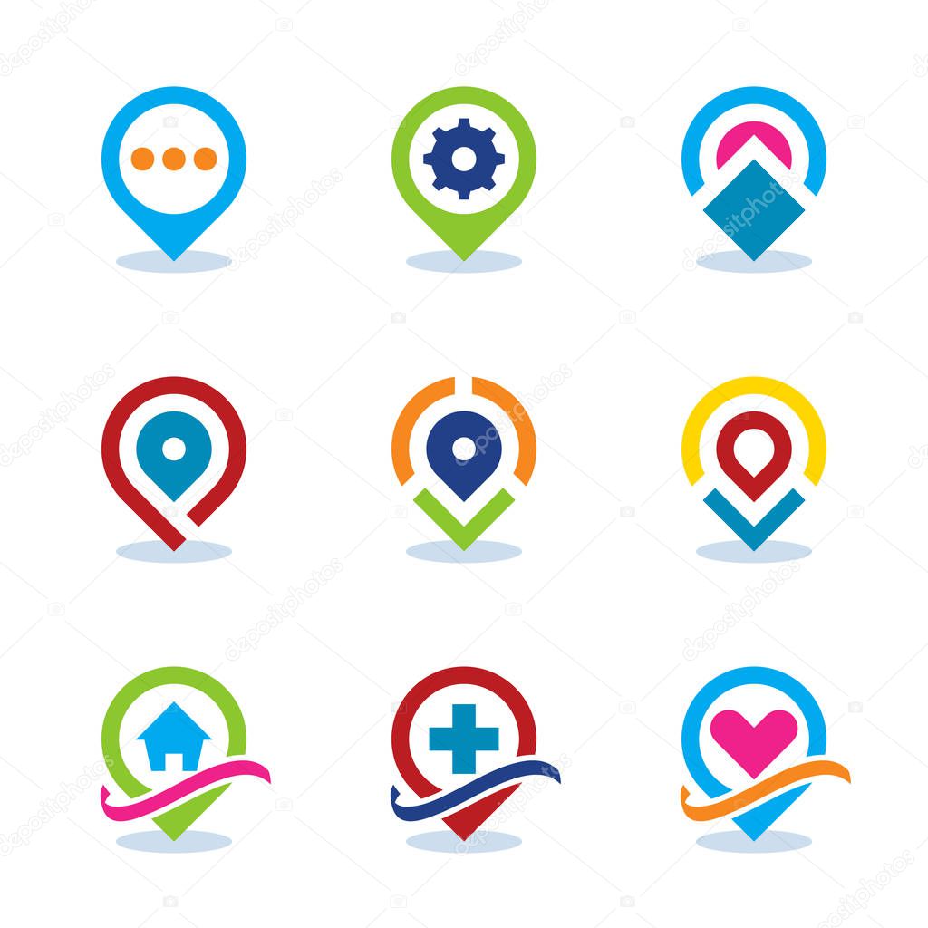 Modern World App Map Locator Social Internet Community Position Flat Icon. EPS10