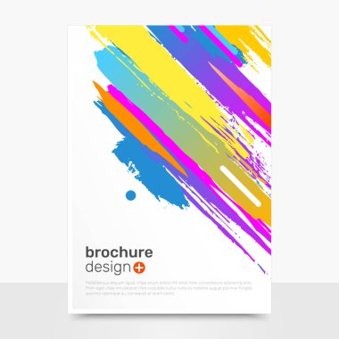 Yaratıcı vektör broşür tasarımı. Brushpaint vektör broşür Mockup. İş broşür şablonları. Eps10