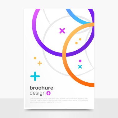 Geometrik vektör broşür tasarımı. Daire vektör broşür Mockup. Başarı broşür şablonları. Eps10