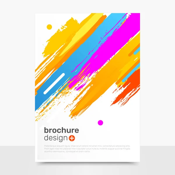 Yaratıcı vektör broşür tasarımı. Brushpaint vektör broşür Mockup. İş broşür şablonları. Eps10