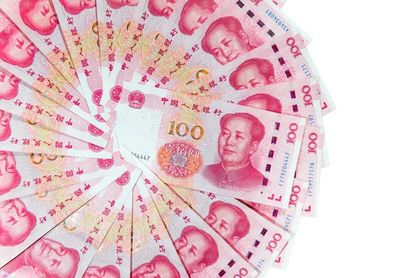 元または赤い封筒と中国の通貨人民元 — ストック写真