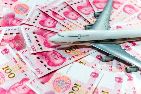 Yuan Rmb Moneda China Avión — Foto de Stock