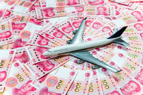 Yuan Rmb Moneda China Avión — Foto de Stock