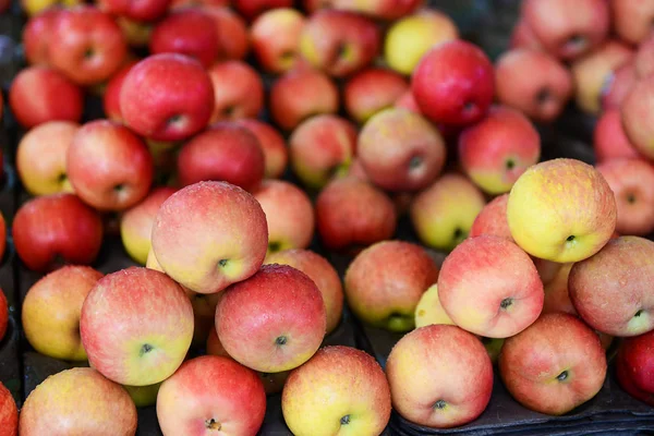 Pazarda taze elmalar