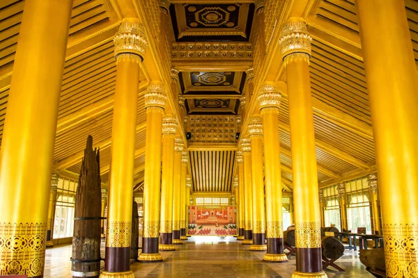 Kambawzathardi Golden Palace Pałac Bayinnaung Bago Myanmar — Zdjęcie stockowe