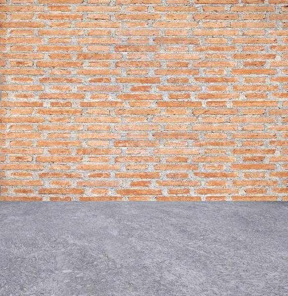 Tuğla Duvar Çimento Zemin — Stok fotoğraf