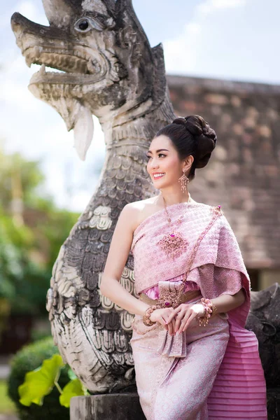 Beautiful Thai Girl Thai Traditional Costume — Stock Photo, Image