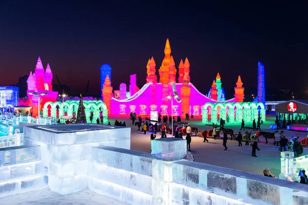 Харбин Китай 2019 Международный Фестиваль Льда Снежной Скульптуры Харбине Ежегодный — стоковое фото