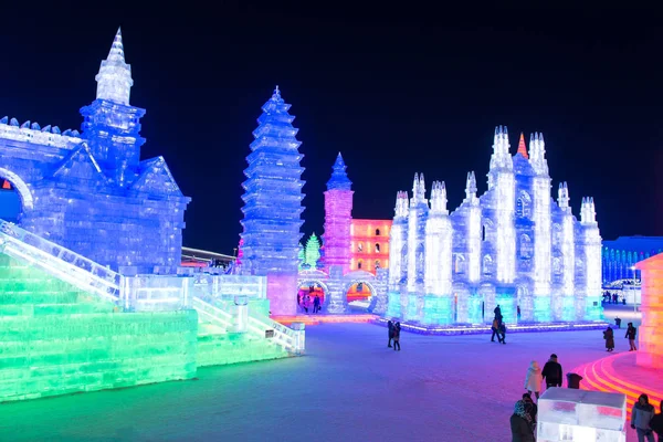 Harbin China Jan 2019 Festival Internacional Escultura Gelo Neve Harbin — Fotografia de Stock