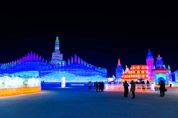 Харбін Китай Січня 2019 Харбін Міжнародного Льоду Снігу Скульптура Фестивалю — стокове фото