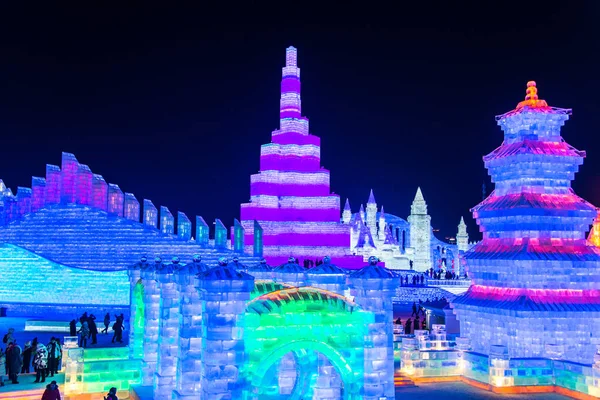 中国哈尔滨 2019年1月2日 哈尔滨国际冰雪节是每年在哈尔滨举行的冬季节 这是世界上最大的冰雪节 — 图库照片