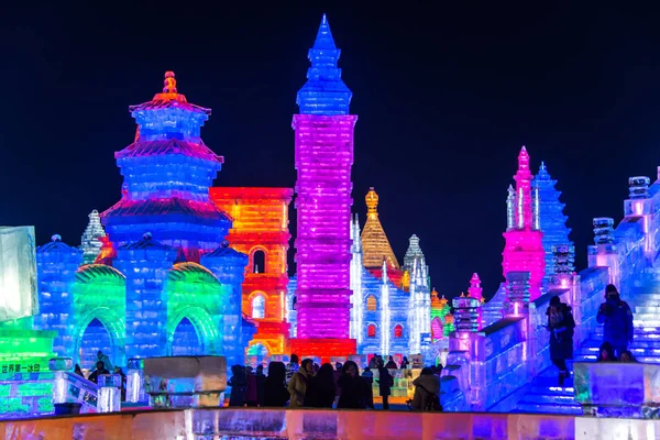 Harbin China Jan 2019 Festival Internacional Escultura Gelo Neve Harbin — Fotografia de Stock