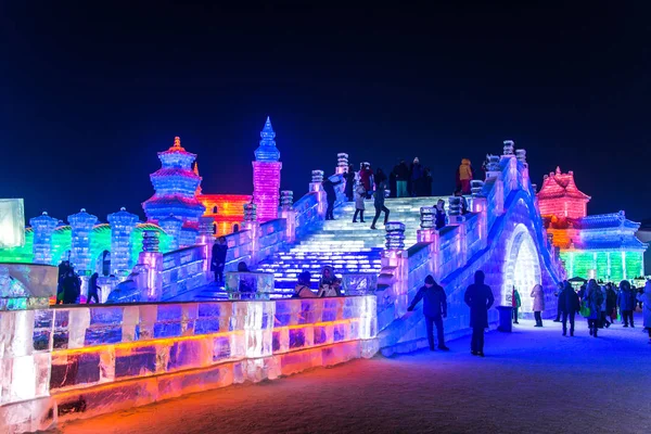 Harbin China Jan 2019 Festival Internacional Escultura Gelo Neve Harbin — Fotografia de Stock