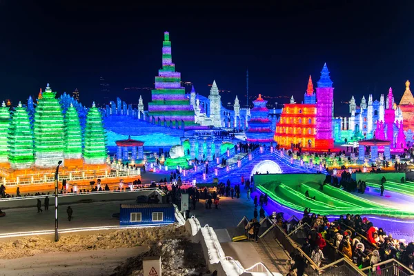 Harbin China Jan 2019 Festival Internacional Escultura Gelo Neve Harbin — Fotografia de Stock